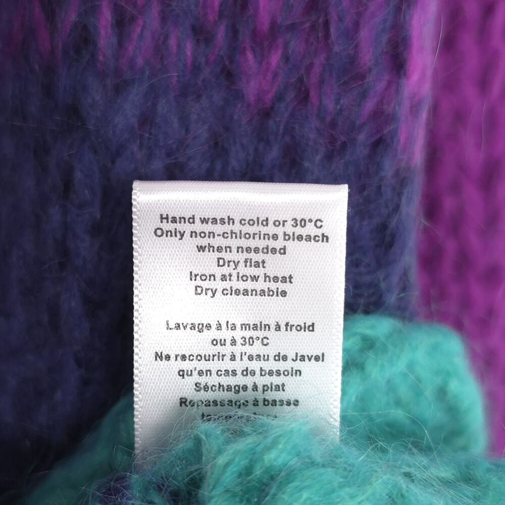 SPIRITUAL GANGSTER New Royce Stripe Cardigan MEDIUM Mohair Wool Blend Colorblock - Picture 9 of 9